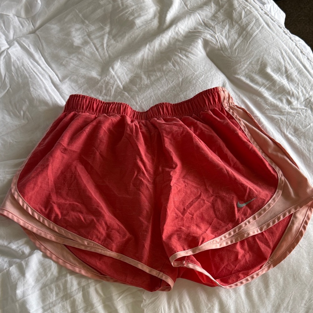 Nike Women's Coral and Pink Athletic Shorts